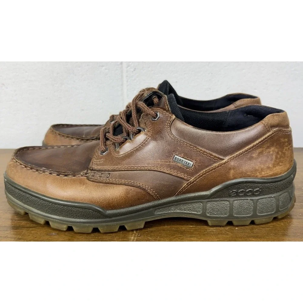 Ecco Track 25 Low Goretex GTX Brown Leather Hiking Shoes Mens‎ Size US 11